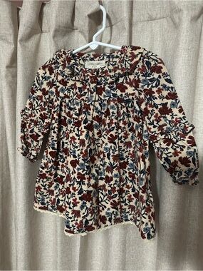 Happily Grey Girls' Cream Floral Long-Sleeve Dress